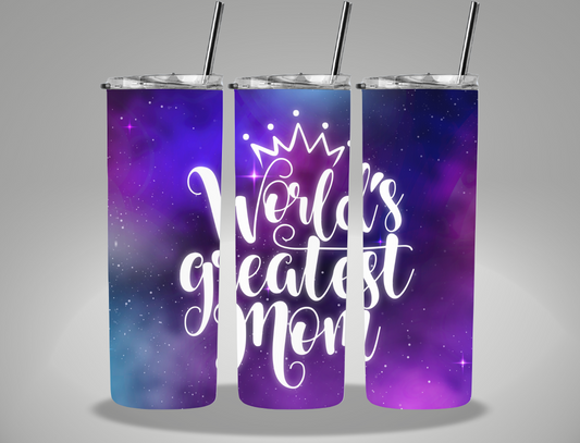 Mother's Day Ombre Worlds Greatest Mom - 20oz Skinny Tumbler Wrap