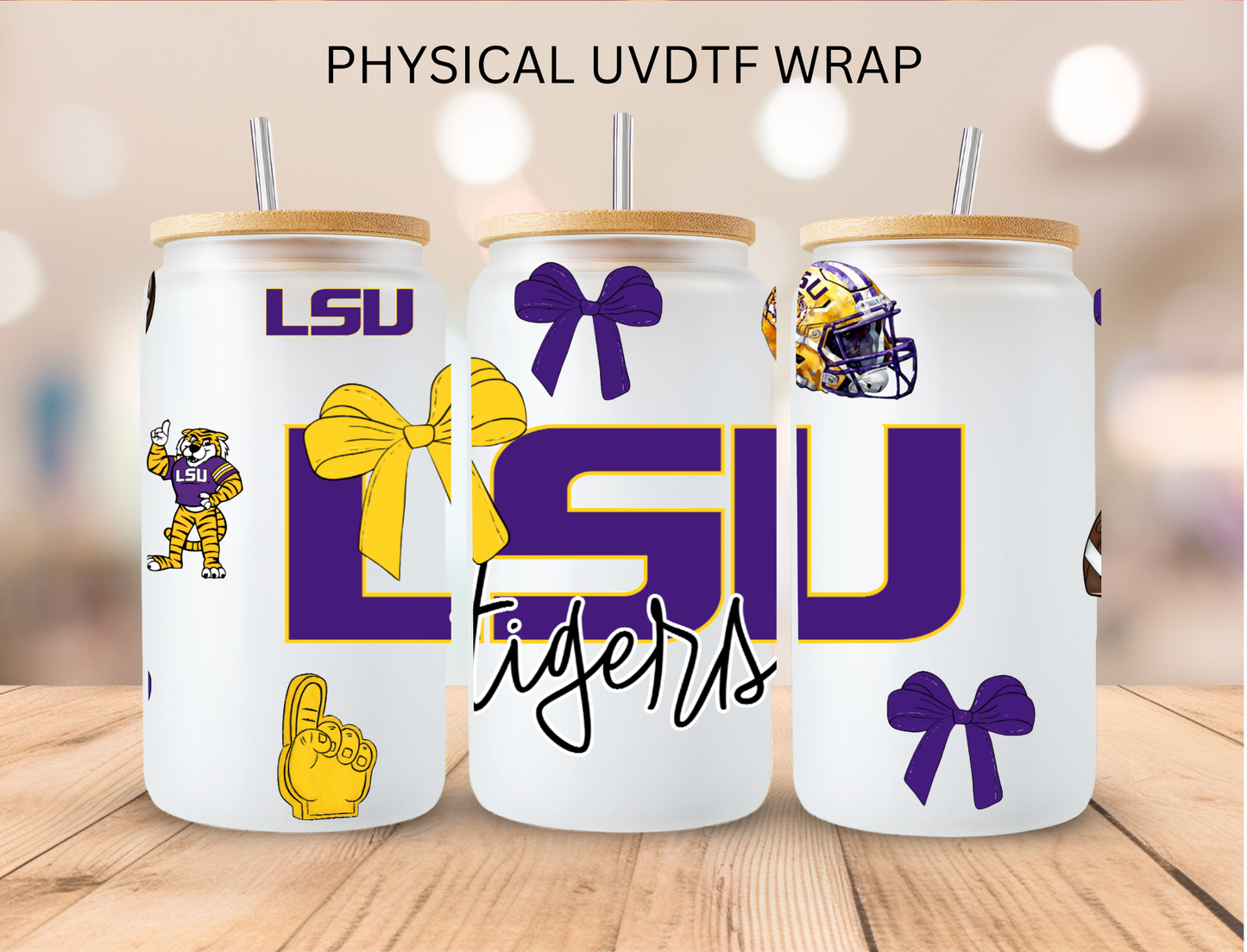 LSU Tigers - 16 oz / 20 oz Libby UV DTF Wrap
