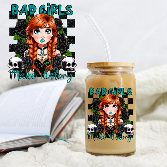 Bad Girl's Collection Checkered Ice Princess - UV DTF Libby Decal CSTAGE EXCLUSIVE