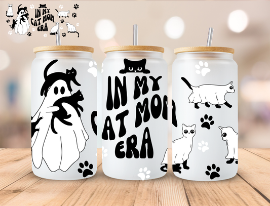 Halloween In My Cat Mom Era - 16 oz / 20 oz Libby UV DTF Wrap