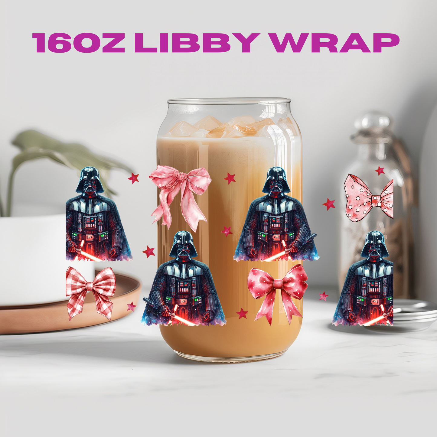 Coquette Character Collection - 16 oz / 20 oz Libby UV DTF Wrap