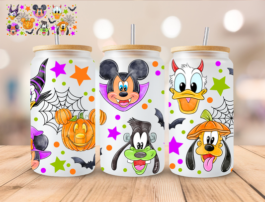 Halloween Mouse And Friends - 16 oz / 20 oz Libby UV DTF Wrap