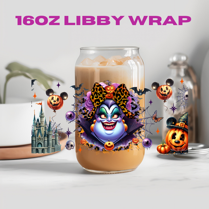 Halloween Leopard Bow Character Collection - 16 oz / 20 oz Libby UV DTF Wrap