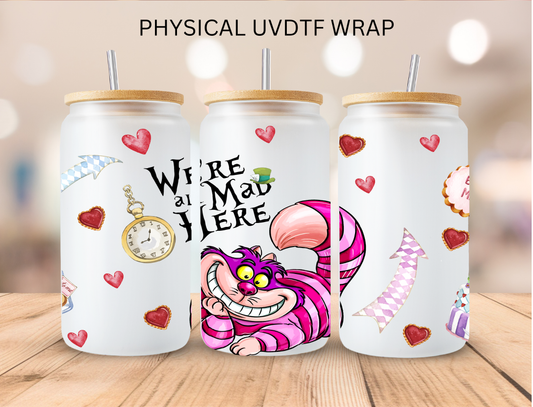 Purple Cat Mad Here - 16 oz / 20 oz Libby UV DTF