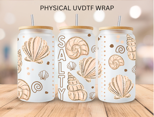 Seashells Salty - 16 oz / 20 oz Libby UV DTF Wrap