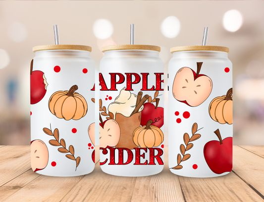 Fall Apple Cider - 16oz Libby UV DTF Wrap RTS