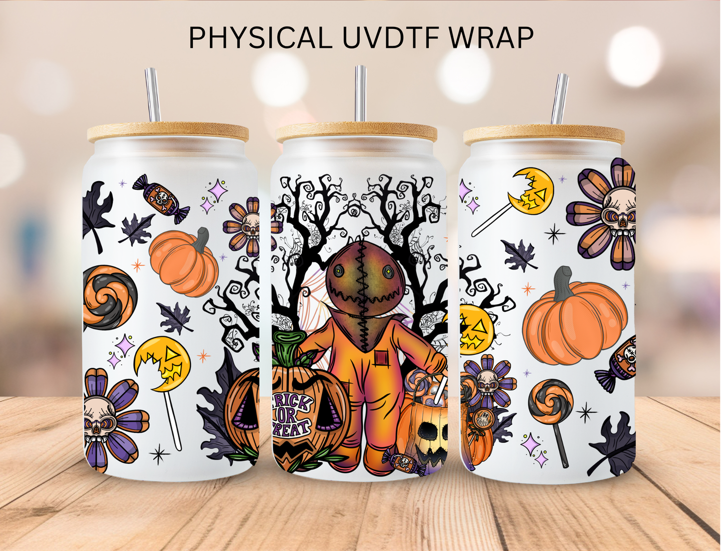 Halloween Trick Or Treat - 16 oz / 20 oz Libby UV DTF Wrap