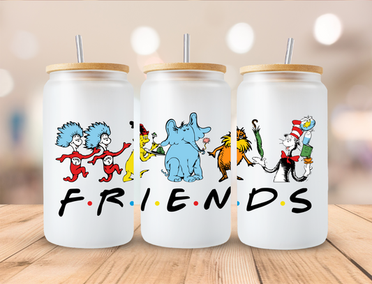 Dr Seuss Friends - 16 oz / 20 oz Libby UV DTF Wrap