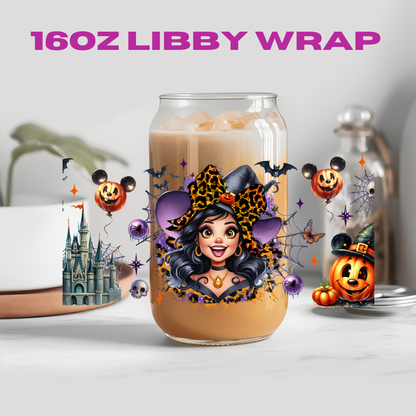 Halloween Leopard Bow Character Collection - 16 oz / 20 oz Libby UV DTF Wrap
