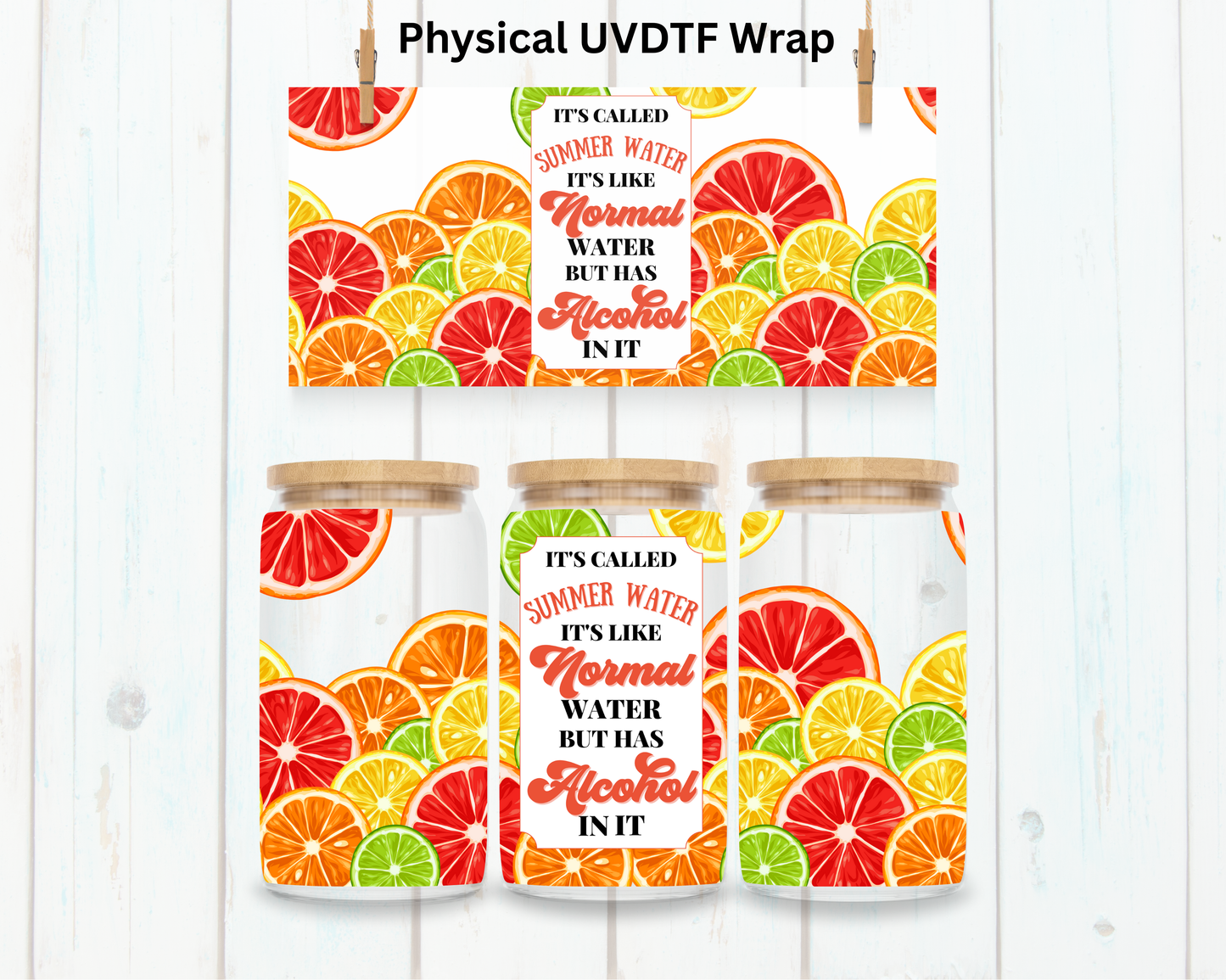 Water With Alcohol - 16 oz / 20 oz Libby UV DTF