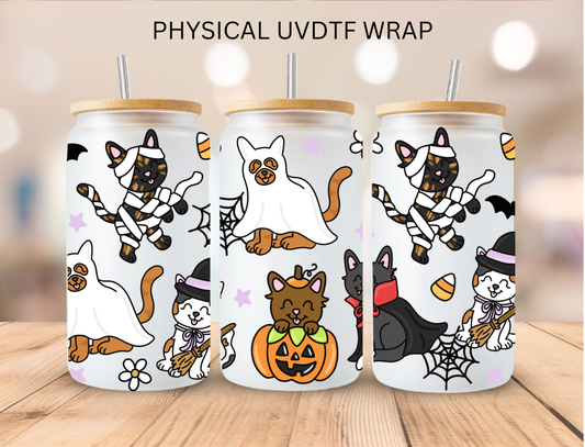 Halloween Cats - 16 oz / 20 oz Libby UV DTF Wrap
