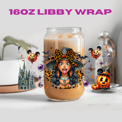 Halloween Leopard Bow Character Collection - 16 oz / 20 oz Libby UV DTF Wrap