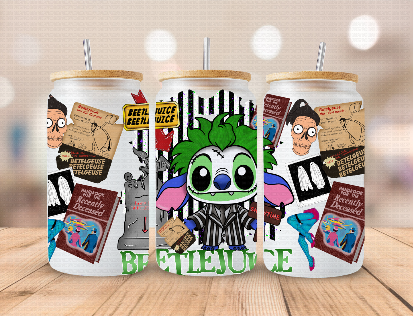 Character Beetlejuice Horror Alien - 16 oz / 20 oz Libby UV DTF Wrap