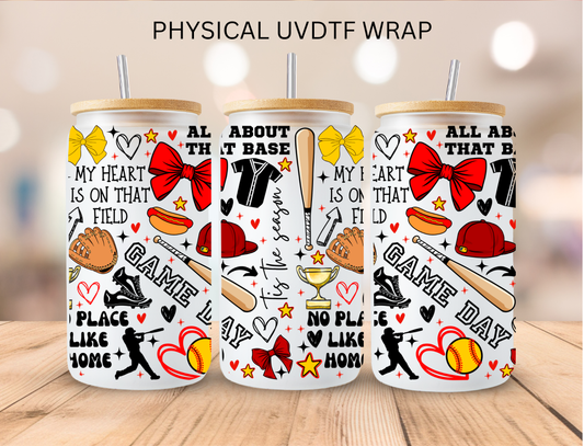 Yellow Game Day - 16 oz / 20 oz Libby UV DTF Wrap