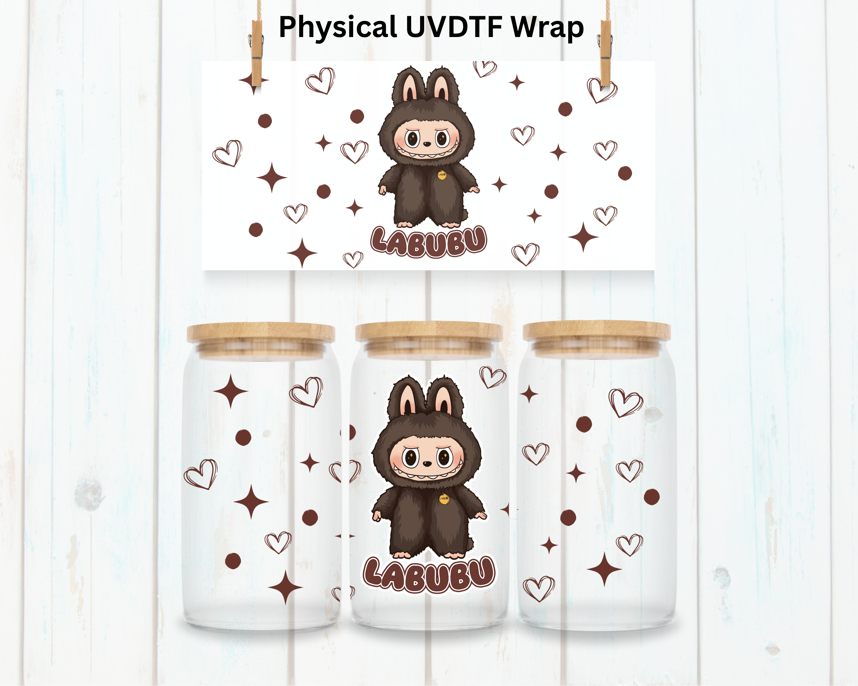 Brown LaBu Bear - 16 oz / 20 oz Libby UV DTF – Southern Gem Creations