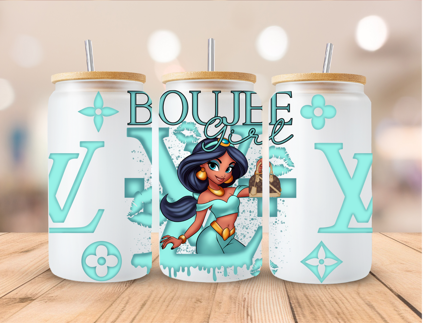 Boujee LV Lantern Princess - 16 oz / 20 oz Libby UV DTF Wrap