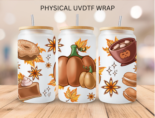 Fall Treats Aesthetic - 16 oz / 20 oz Libby UV DTF Wrap