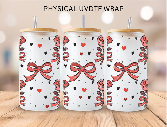 Valentine Red Roses and Bows - 16 oz / 20 oz Libby UV DTF