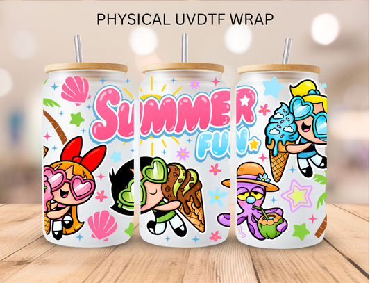 Summer Power Puff - 16 oz / 20 oz Libby UV DTF Wrap