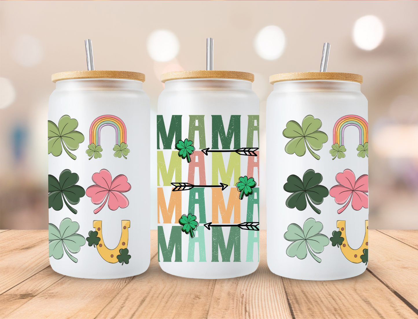 St. Patty's Mama - 16 oz / 20 oz Libby UV DTF Wrap