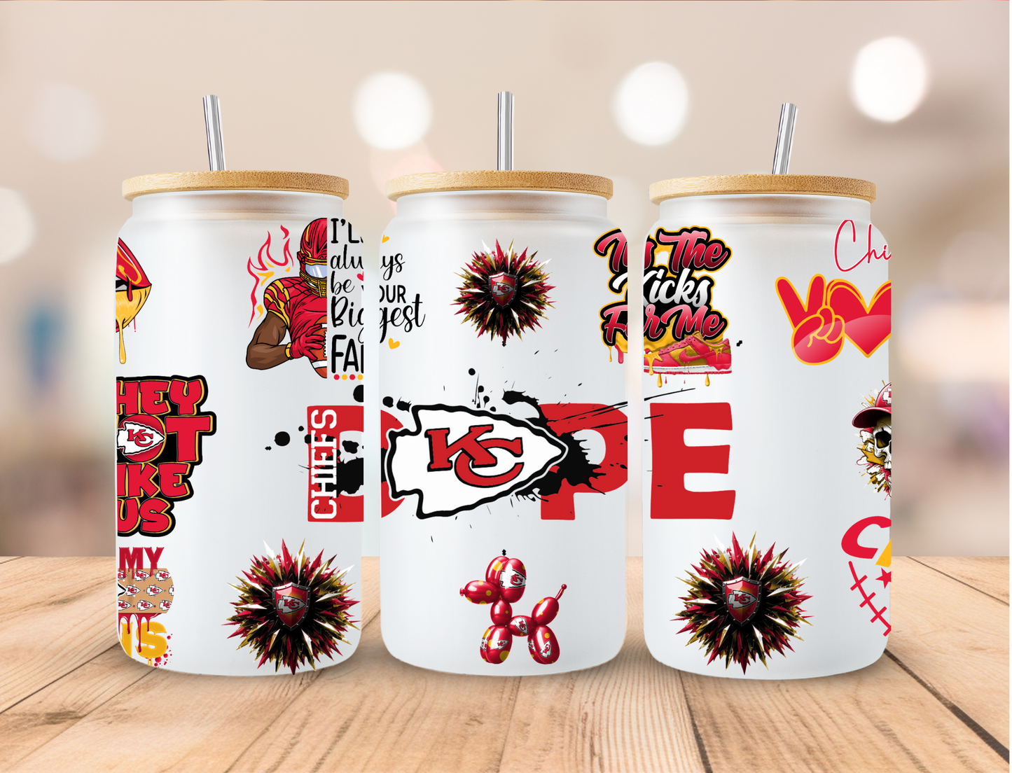 Football NFL Dope Teams - 16 oz / 20 oz Libby UV DTF Wrap