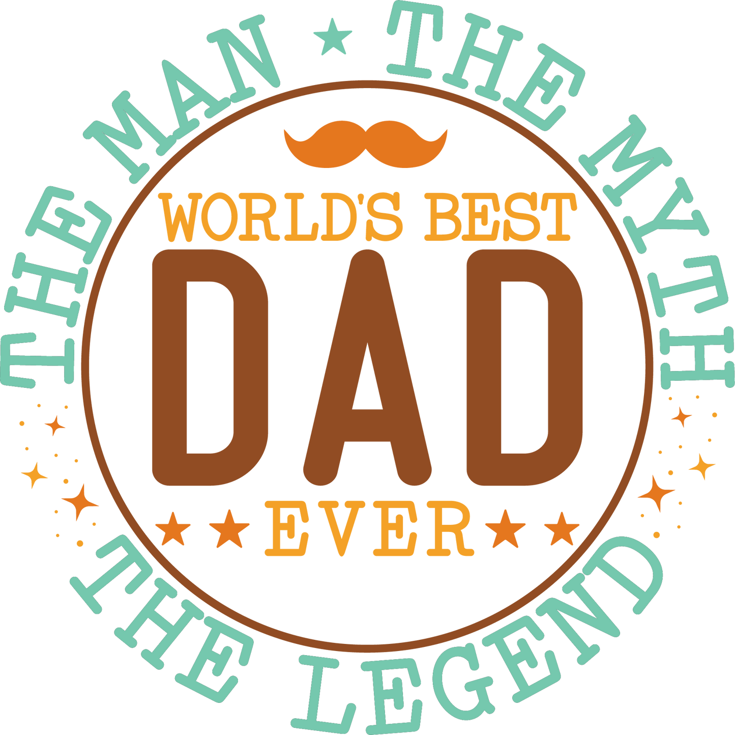 Fathers Day Worlds Best Dad - UVDTF Decal