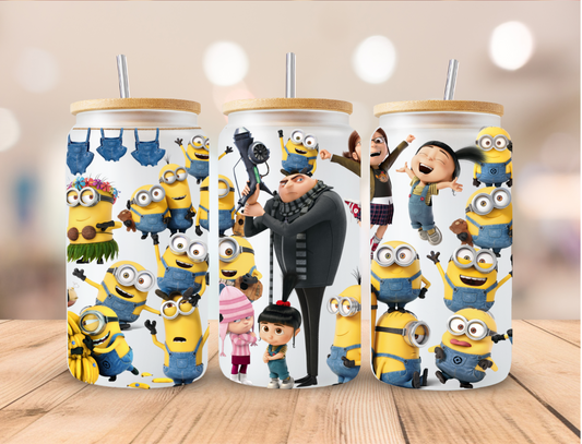 Minion Banana Guys Crew - 16 oz / 20 oz Libby UV DTF Wrap