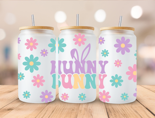 Hunny Bunny Pastel Easter - 16 oz Libby UV DTF Wrap RTS