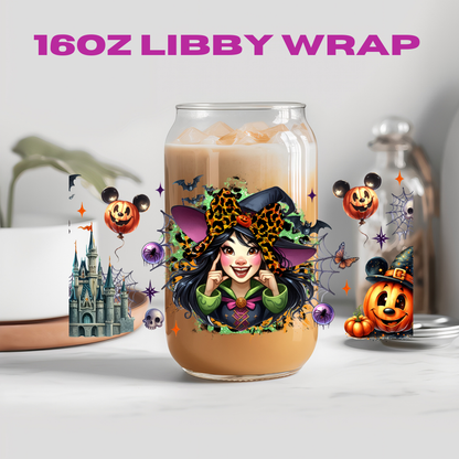 Halloween Leopard Bow Character Collection - 16 oz / 20 oz Libby UV DTF Wrap