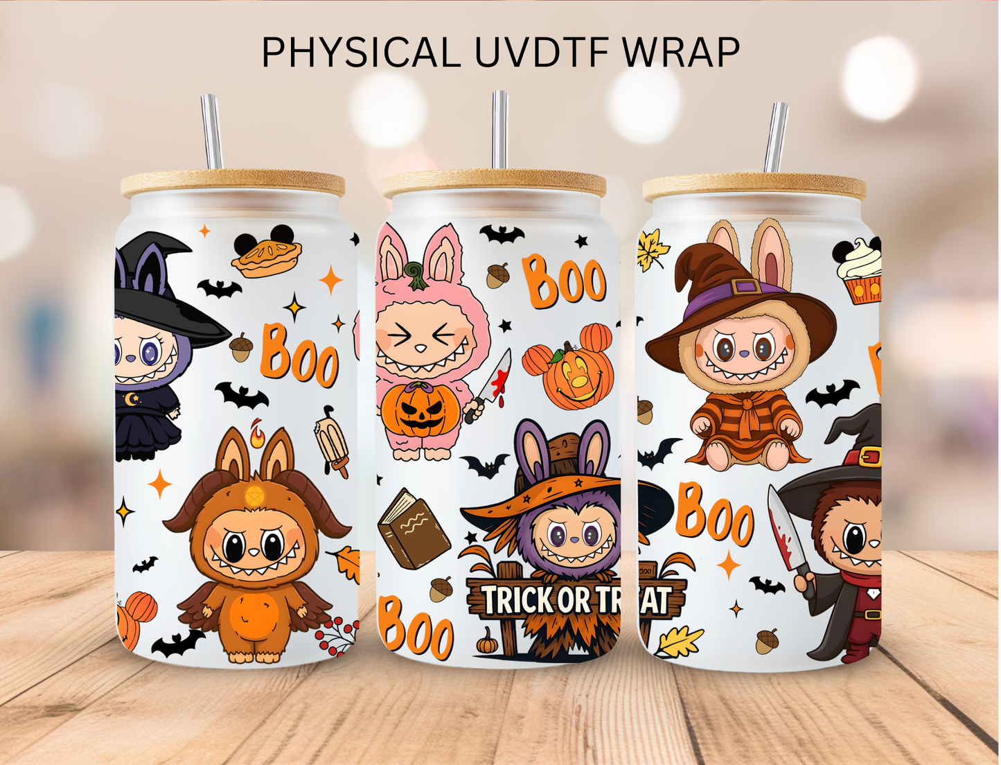 Halloween Bubu - 16 oz / 20 oz Libby UV DTF Wrap
