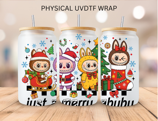Christmas Just a Merry Bubu - 16 oz / 20 oz Libby UV DTF Wrap