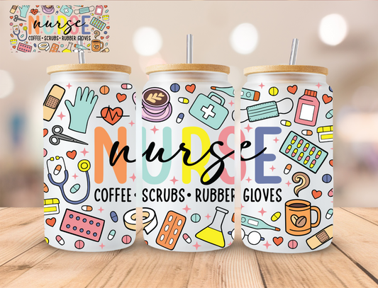 Nurse Aesthetic - 16 oz / 20 oz Libby UV DTF Wrap