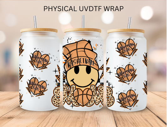 Basketball Mom Smiley - 16 oz / 20 oz Libby UV DTF