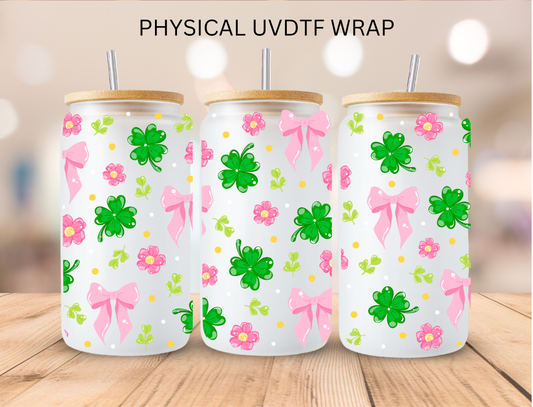 St' Patrick's Shamrock And Bows - 16 oz / 20 oz Libby UV DTF