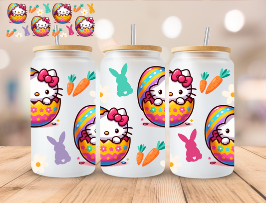 Easter Kitty - 16 oz / 20 oz Libby UV DTF Wrap