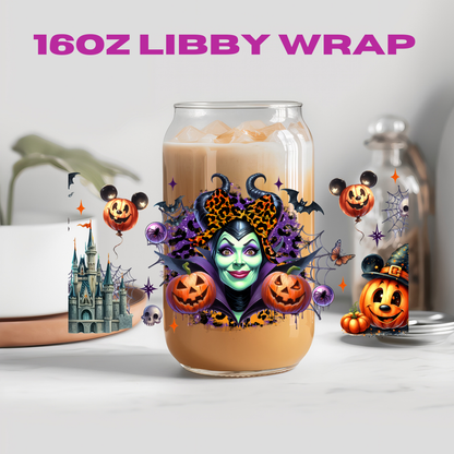 Halloween Leopard Bow Character Collection - 16 oz / 20 oz Libby UV DTF Wrap