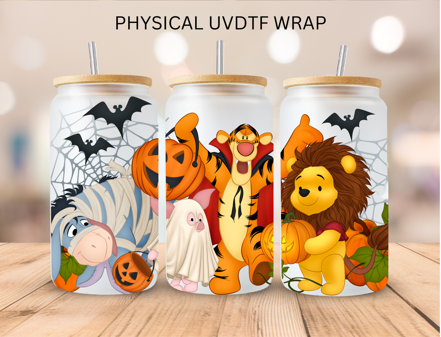 Halloween Poo And Friends - 16 oz / 20 oz Libby UV DTF Wrap