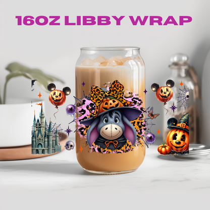 Halloween Leopard Bow Character Collection - 16 oz / 20 oz Libby UV DTF Wrap