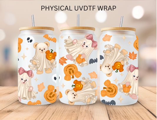 Halloween Characters Orange - 16 oz / 20 oz Libby UV DTF Wrap