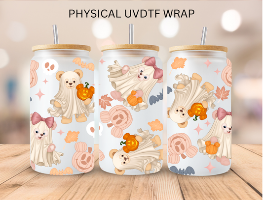 Halloween Characters Beige - 16 oz / 20 oz Libby UV DTF Wrap