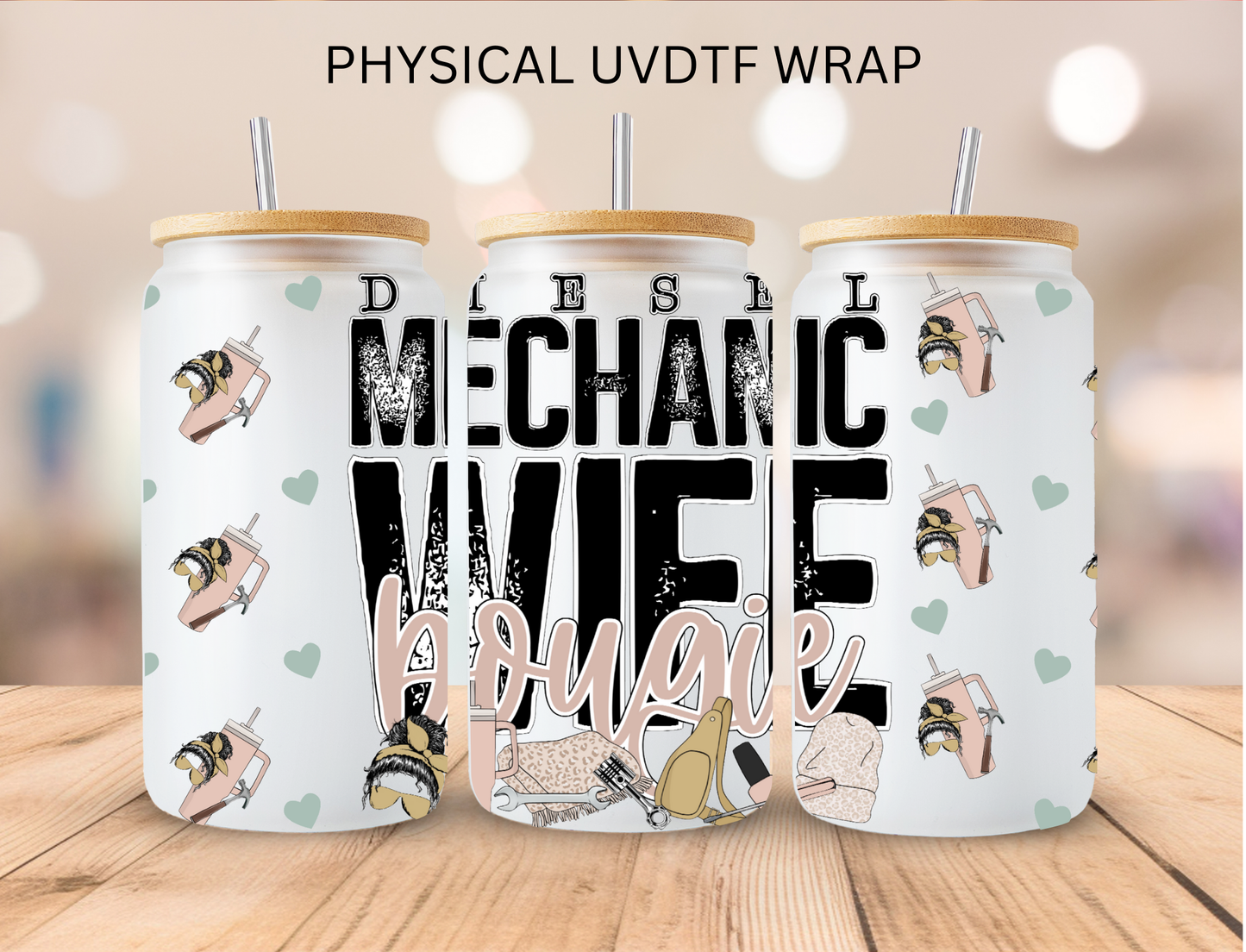 Bougee Wife Mom Collection - 16 oz / 20 oz Libby UV DTF