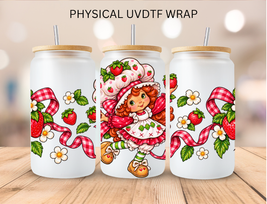 Strawberry Girl - 16 oz / 20 oz Libby UV DTF Wrap