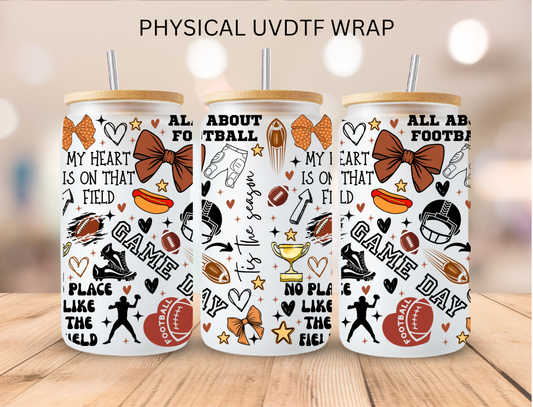 Brown Football Gameday - 16 oz / 20 oz Libby UV DTF Wrap