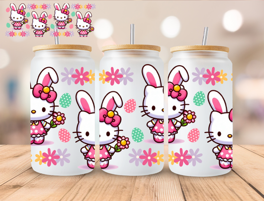 Easter Kitty - 16 oz / 20 oz Libby UV DTF Wrap