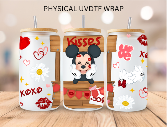 Valentine Kiss Booth Mouse - 16 oz / 20 oz Libby UV DTF