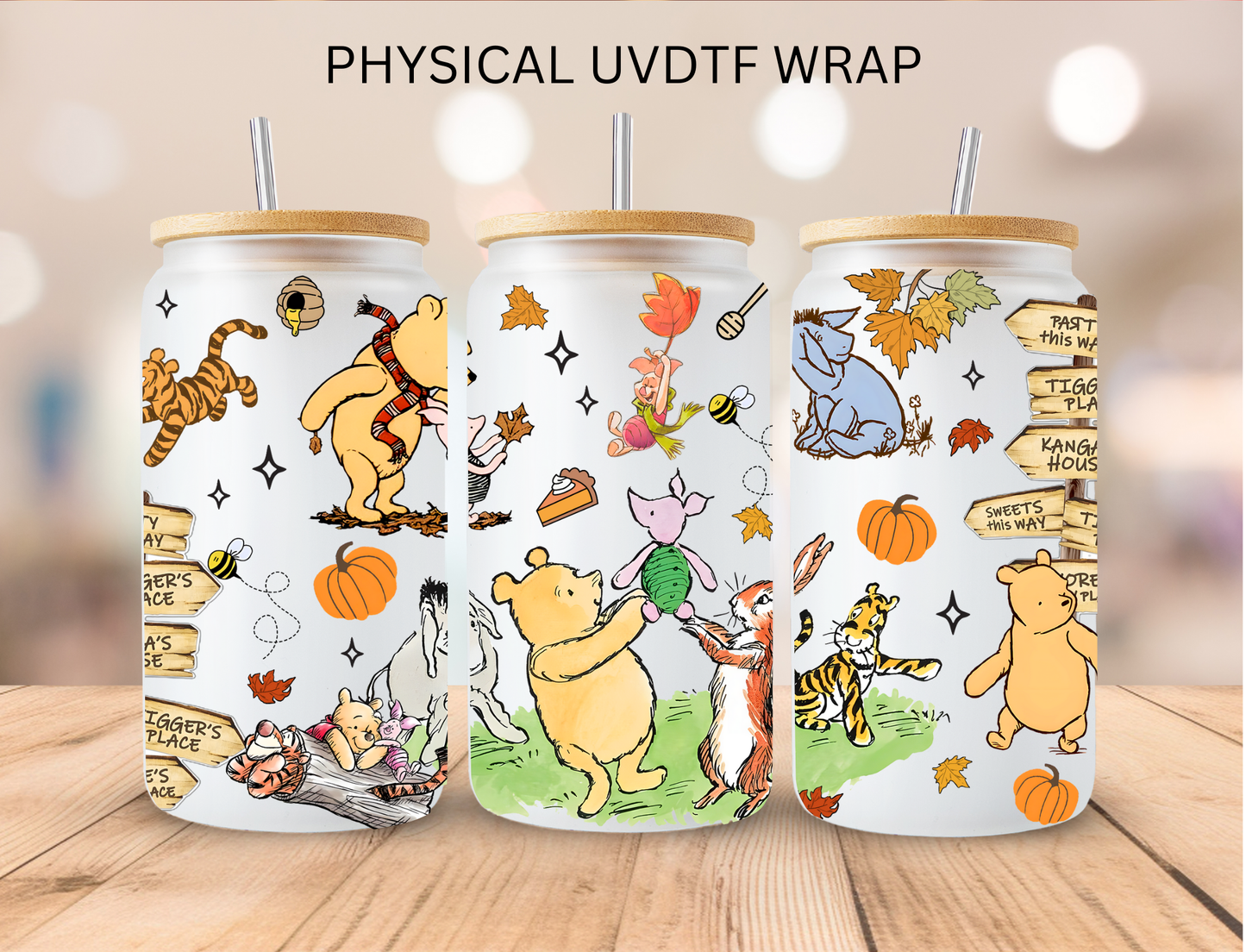 Poo And Friends - 16 oz / 20 oz Libby UV DTF Wrap