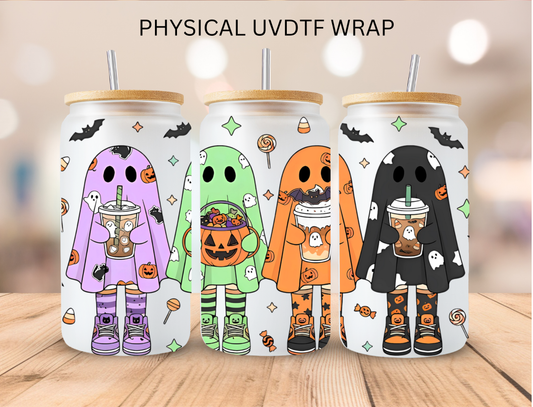 Halloween Trick Or Treat Ghosts - 16 oz / 20 oz Libby UV DTF Wrap
