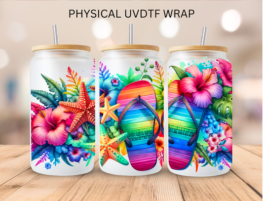 Rainbow Flip Flops - 16 oz / 20 oz Libby UV DTF