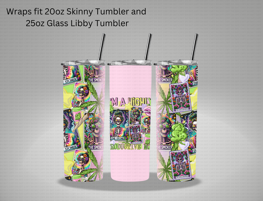 I'm A Highly Productive Mom - 20oz Skinny Tumbler / 25 Oz Glass Tumbler Wrap CSTAGE EXCLUSIVE
