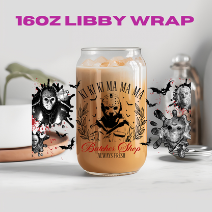 Halloween Horror Guys Collection - 16 oz / 20 oz Libby UV DTF Wrap